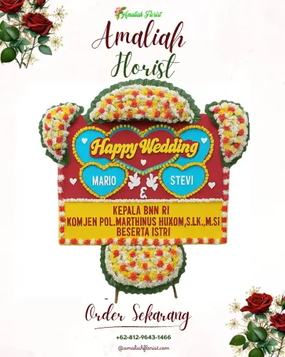 Karangan Papan Bunga Pernikahan di Suwidak